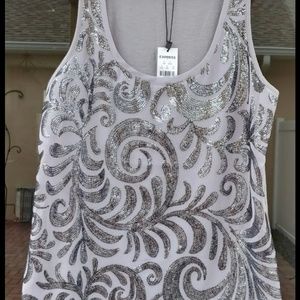 Embellished Express Grey Tank
